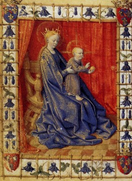 La Virgen y el Niño entronizados Jean Fouquet Pinturas al óleo